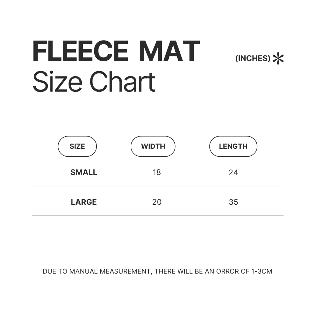 Fleece Mat Size Chart - Steven Universe Store