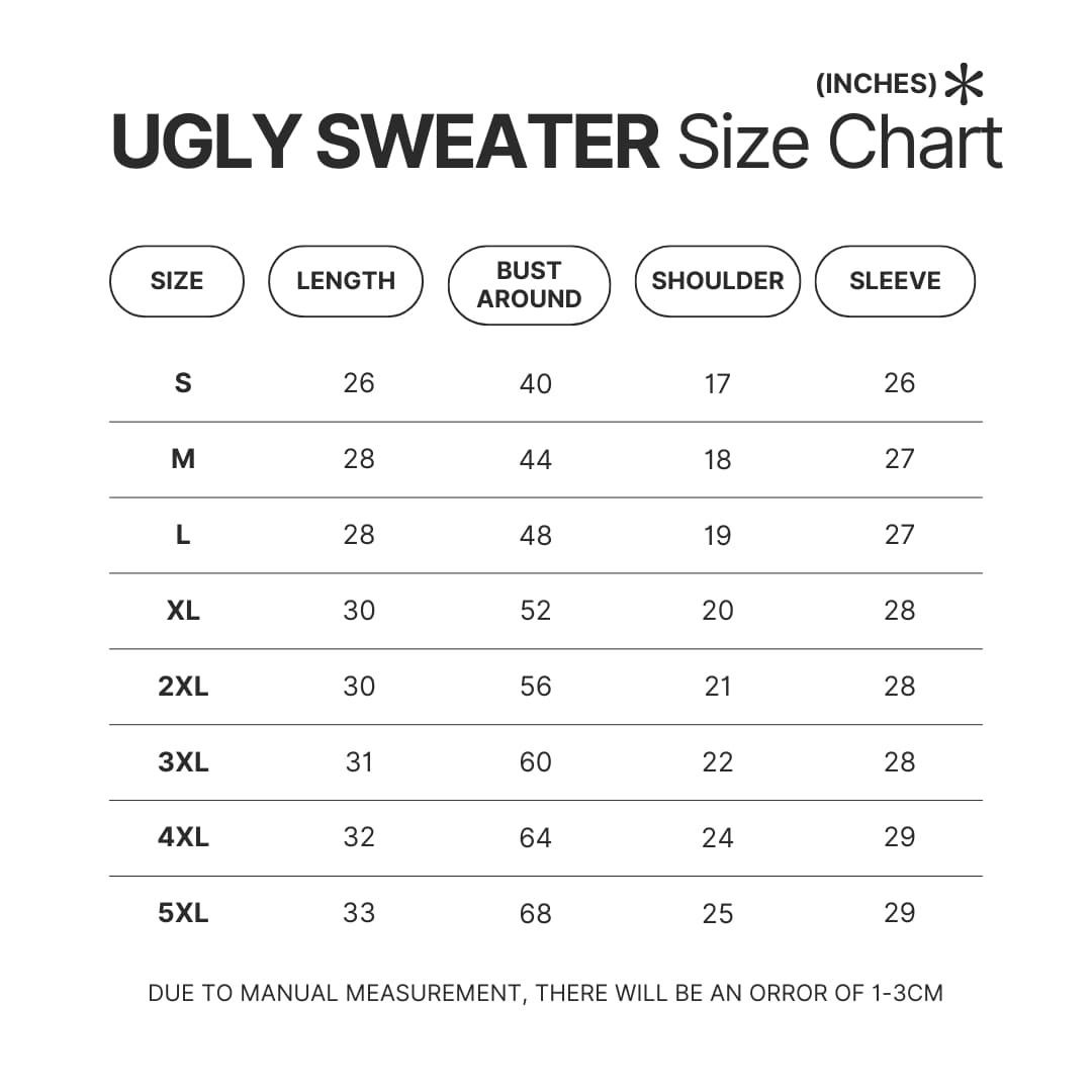 Ugly Sweater Size Chart - Steven Universe Store